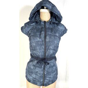 Lululemon Spring Fling Puffy Blue Sashiko Cross Inkwell Ghost Hood Vest Sz 6